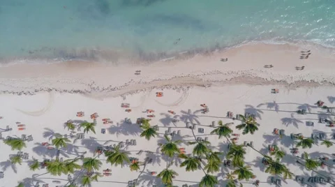 Drone flight over tropical beach Stock Footage 47210109