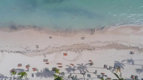 Drone flight over tropical beach Stock Footage 47242882