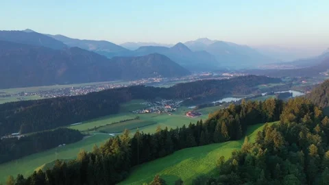Drone flight over Tyrol landscape, at sunrise in  Austria Vidéo 138358530