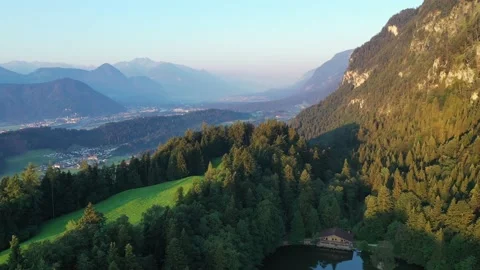 Drone flight over Tyrol landscape, at sunrise in  Austria Vidéo 138359147