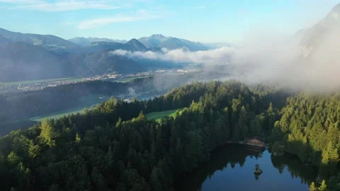 Drone flight over Tyrol landscape, at sunrise in Austria Vidéo 138366961