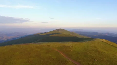 Drone flight over the Ukrainian Carpathians. Mountains on a summer sunny day Stock Footage 130280250