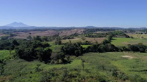 Drone flight over valleys in Central America Stock Footage 100800677