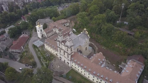 A drone flight over the Vasilin monastery in Buchach Видео 125625506