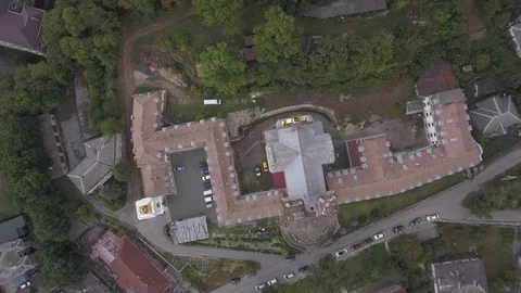 A drone flight over the Vasilin monastery in Buchach Видео 125626287