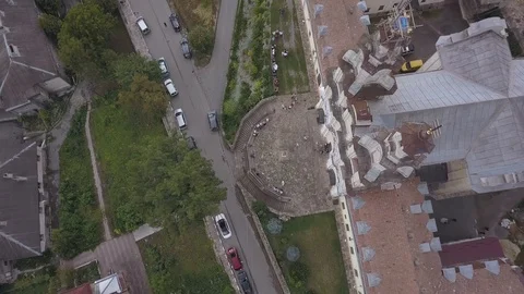 A drone flight over the Vasilin monastery in Buchach Видео 125626807