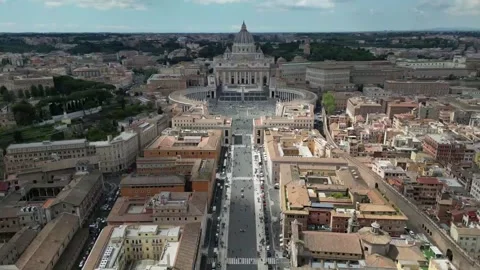 Drone flight over Vatican Square Rome, Italy. Stock Footage 318595766