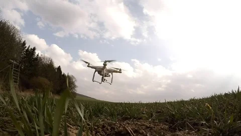 Drone flight over wheat field. 库存影片 73740462