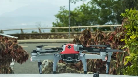Drone Flight Ready In Closeup Stock Photos