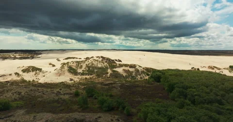 Drone Flight Revealing the Landscape of Råbjerg Mile in Skagen Denmark Stock-Footage 339063452