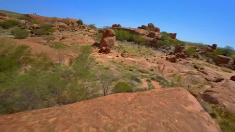Drone flight of a Rocks formation in the outback, Australia Stock Footage 262933617