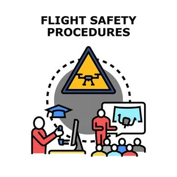 Drone flight safety procedures regulation training course Stock Illustration