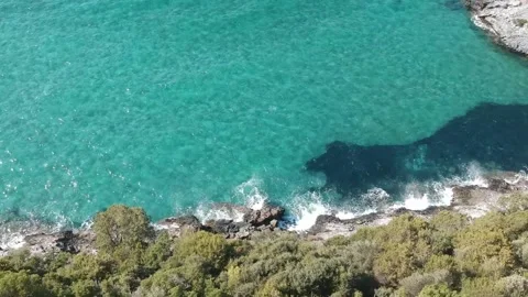 Drone flight from sky to sea Stock Footage