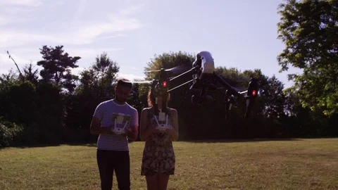 Drone Flight Slow Motion Closeup With African American and Caucasian Woman Stock Footage 82585875