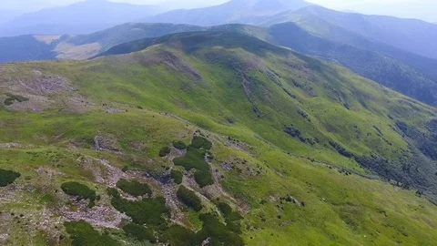 Drone flight in summer day over a beautiful mountains Stock Footage 79788787
