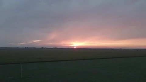 Drone flight to the sunset Stock Footage 232370858