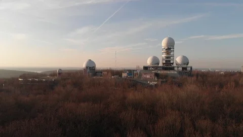 Drone flight Teufelsberg Berlin Stock-Footage 103340504