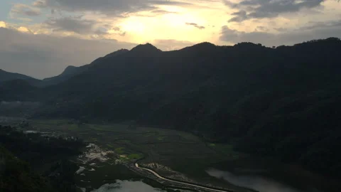 Drone flight through the clouds overlooking the misty Himalayan forest. Stock Footage 244948391