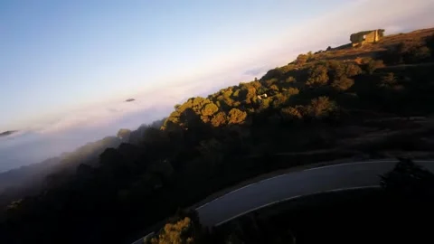 Drone flight through the landscapes of La mussara mountain  of Catalonia, Spain. Vidéo 159974506
