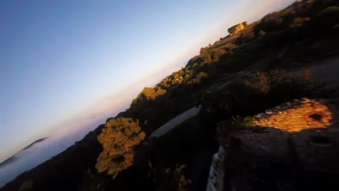 Drone flight through the landscapes of La mussara mountain  of Catalonia, Spain. Vidéo 159974776
