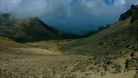 Drone flight through mountain pass 1080p HD Video stock 92804002