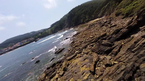 Drone flight through of the Salto del Nervion, North of Spain Stock-Footage 159975941