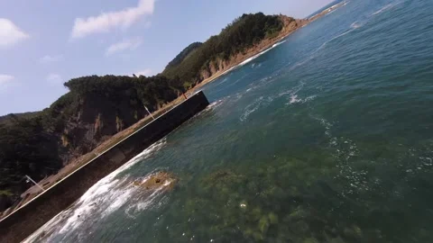 Drone flight through of the Salto del Nervion, North of Spain Video stock 159976149