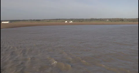 Drone Flight toward Beach House on Suffolk Coastline Stock-Footage 320182358