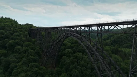Drone Flight Toward Railway Bridge, Germany Stock Footage 312528982