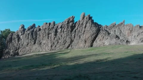 Drone flight towards and over quartz formation in Germany Stock Footage 231104786