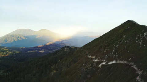 Drone Flight Towards Java Mountains Under Sunlight 스톡 동영상 146105127