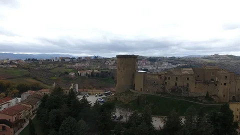 Drone flight Tricarico tower Video stock 106072097