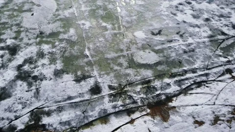 Drone flight with a view of the sandy beach and the sea in the melting ice. Video stock 133763211