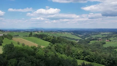 Drone flight wine route in Austria Stock Footage 197369158