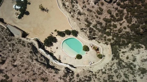 Drone flights over The water pool with turquoise water Video stock 273289621