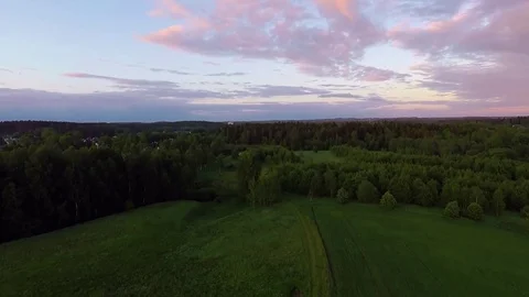 A drone fly above fields Video stock 82722032