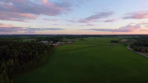 A drone fly above fields Video stock 82722033