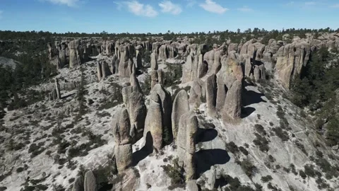 Drone fly above Monk stone valley in Creel Chihuahua Mexico Stock Footage 270218250