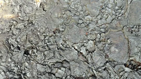 Drone fly above solidified lava in the valley of an active volcano in Iceland Stock Footage 311800215