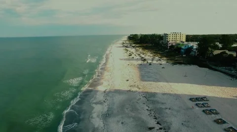 Drone Fly Aerial View Florida Beach Coast Ocean .mp4 Video stock 67548601
