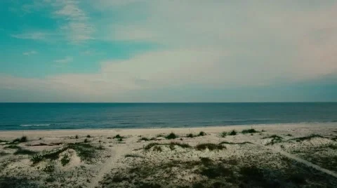 Drone Fly Aerial View Florida Beach Coast Ocean Video stock 67548675