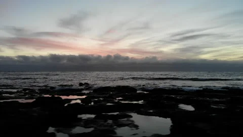 Drone fly along a coast Stock Footage 147853184
