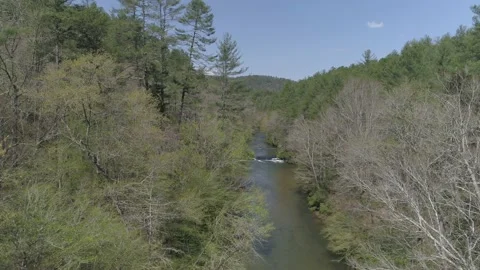 Drone Fly Along River 2 Stock Footage 197690839