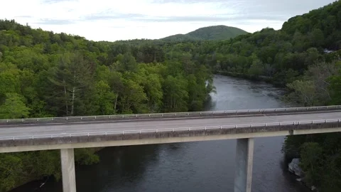 Drone Fly Away from Bridge Stock Footage 130224009