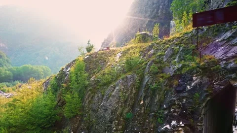 Drone fly in front of abandoned white marble quarry in Carrara, Italy. 库存影片 252361207