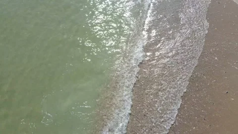The drone fly high above the black see. Aerial view over stormy sea or ocean Stock Footage 158509065