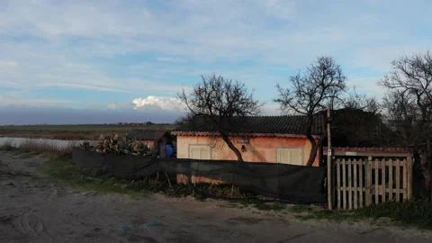 Drone fly from house on a river side 動画素材 148498432