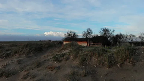 Drone fly to an house on a river side Stock Footage 148506554