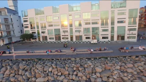 Drone fly out over ocean Stock Footage 121664870
