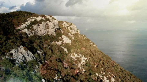 Drone fly over an area of the atlatic coast of southern Portugal Stock-Footage 101885299